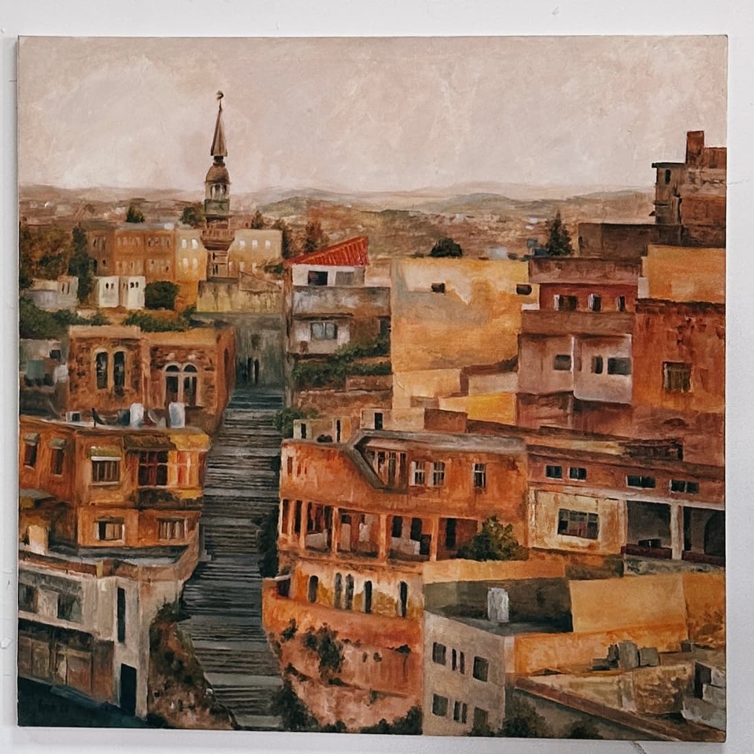 As-salt oil painting cityscape 